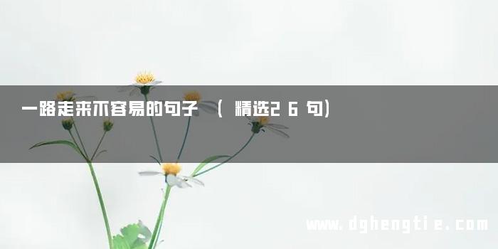 一路走来不容易的句子 (精选26句)
